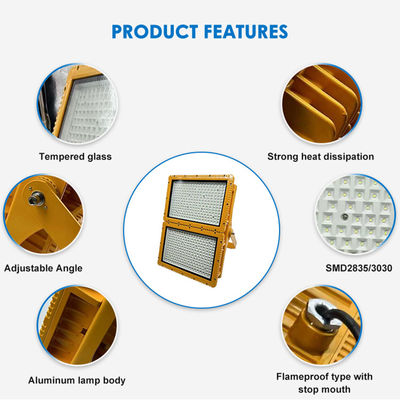 工業用 ATEX LED 投光灯 I 級 1 級 IP66 保護と 5000K 冷たい白光