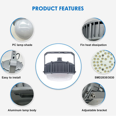 IP65 防水高海湾ランプ 50W 100W 150W アルミ + テンパールガラス付きLED爆発防止ライト