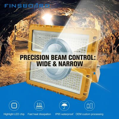 300W 防爆 LED フラッドライト IECEx ゾーン 1 ゾーン 2 危険区域 39000lm IP66 ダイカストアルミニウム ADC12