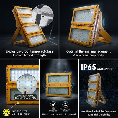 50000時間長寿命 300W LED 防爆投光照明 30 60 90度ビーム LUMILEDS LM-80 ATEX IIb T6 IP65 防爆器具