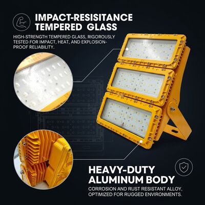 50000時間長寿命 300W LED 防爆投光照明 30 60 90度ビーム LUMILEDS LM-80 ATEX IIb T6 IP65 防爆器具