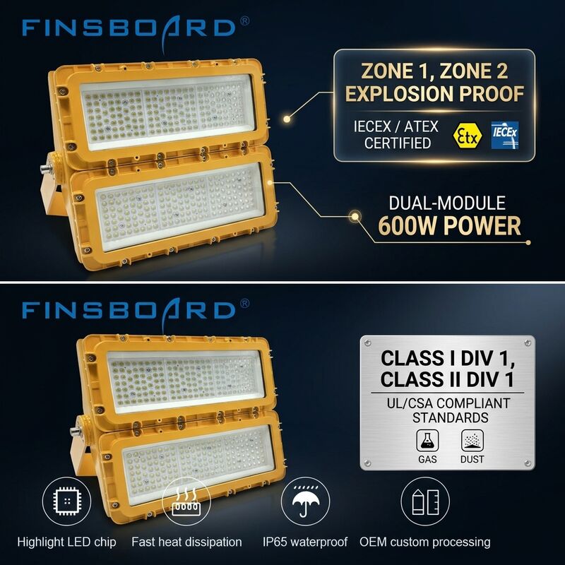 600W 防爆LED 防洪灯 IECEx 海上 72000lm IP67