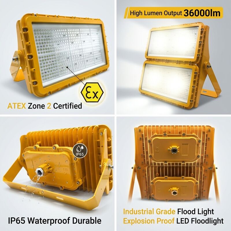 600W 防爆 LED フラッドライト ATEX ゾーン 21 ゾーン 22 防塵帯電防止 78000lm IP66 アルミニウム照明