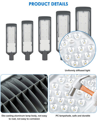 3000-6500K IP65 防水 50 - 200w LEDストリートライト 鋳造アルミ