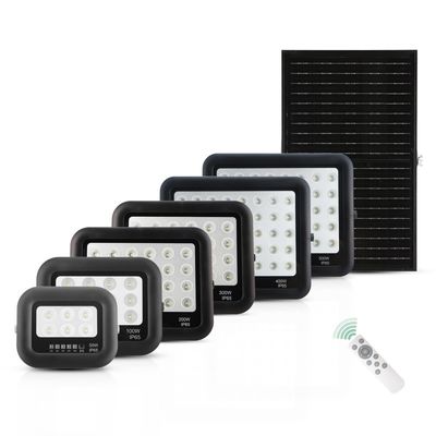 ブラックABS太陽光リモコン 50w 100w 200w 300w 400w 500w LED太陽光洪水灯