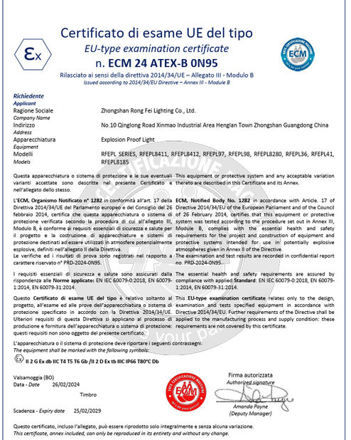 中国 Zhongshan Rong Fei Lighting Co., Ltd 認証